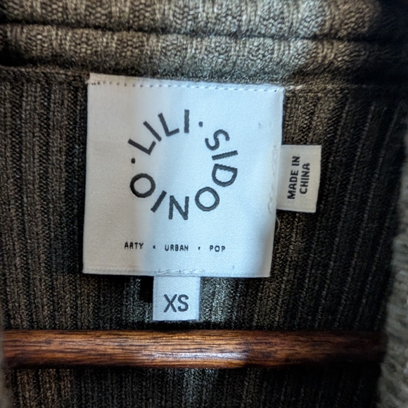 Lili Sidonio Cross Front Dark Green Turtleneck Sweater XS - Picture 5 of 10